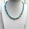 Whitewater Turquoise & Sterling Pearl 15"+2'