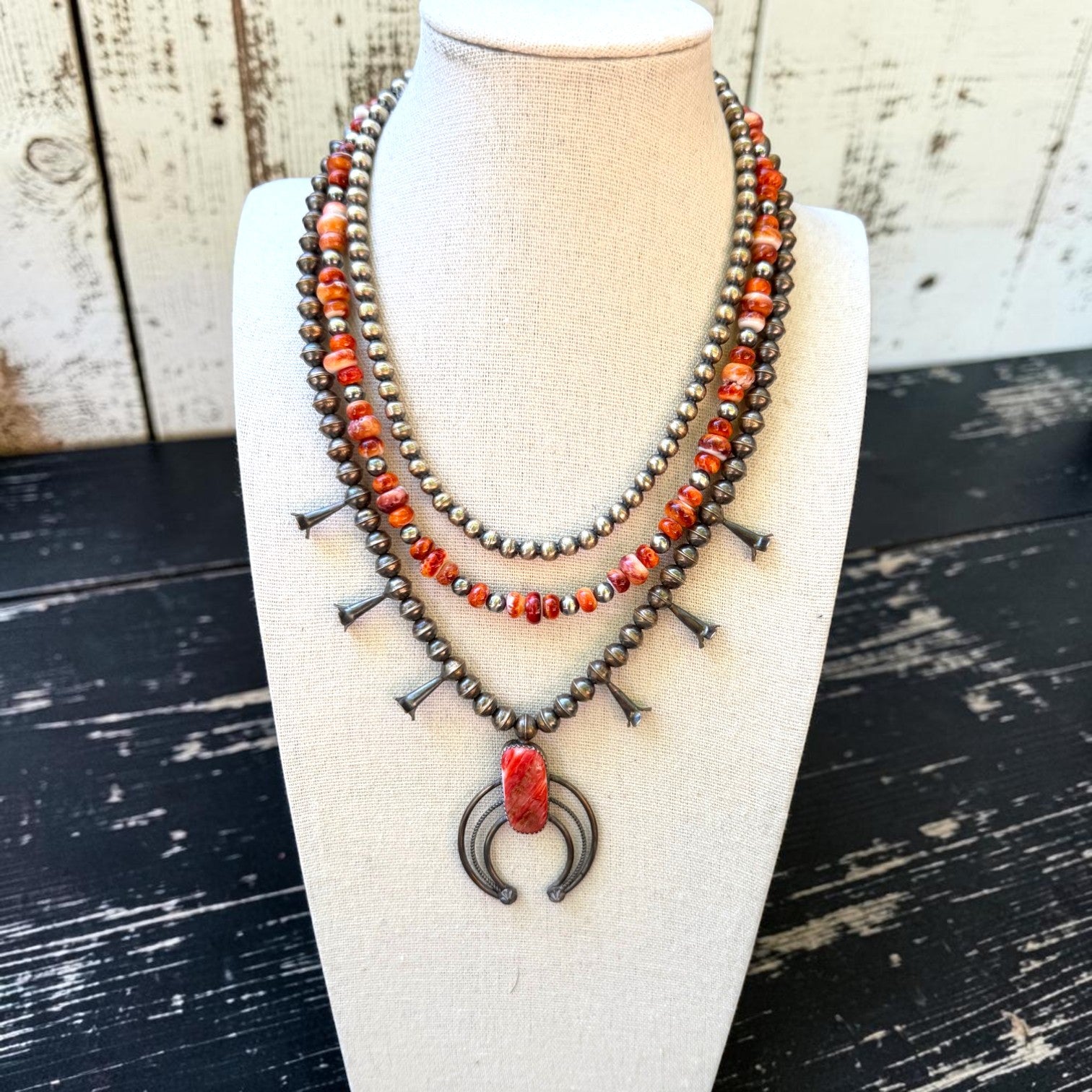FULL Red & Orange Spiny Oyster Navajo Stack Deal- All Three Pieces!