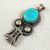 Whitewater Turquoise Thunderbird Sterling Silver Pendant