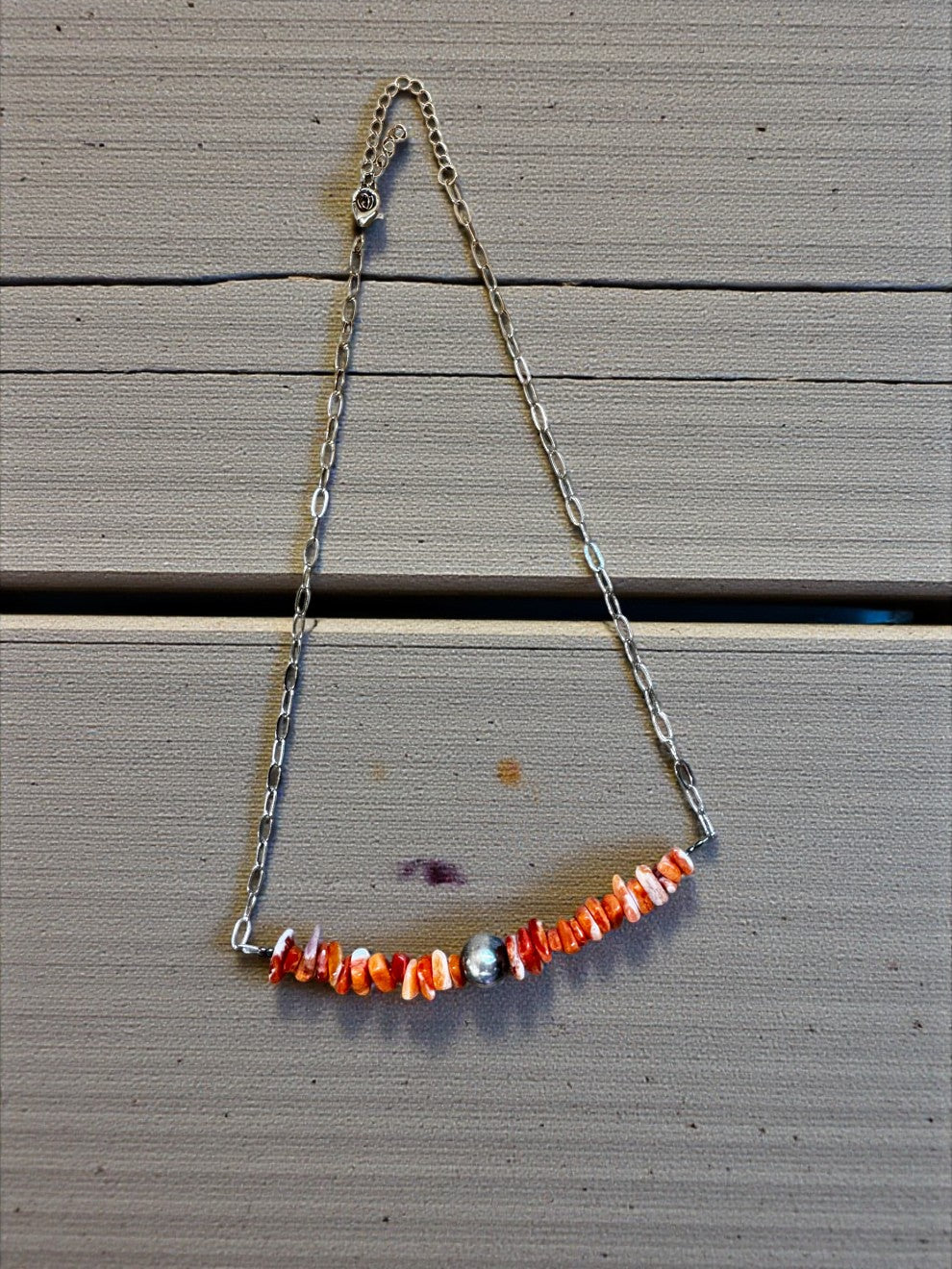 NEW-Y’allbabes Favorite Stackers- Orange Spiny & Sterling Pearl