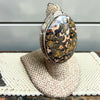Navajo-Made Sterling Silver Leopard Skin Agate Statement Ring-6
