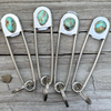 Navajo Handmade Kingman Turquoise Pin/Keychain - Dorothy Yazzie