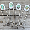Navajo Handmade Kingman Turquoise Pin/Keychain - Dorothy Yazzie