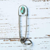 Navajo Handmade Kingman Turquoise Pin/Keychain - Dorothy Yazzie