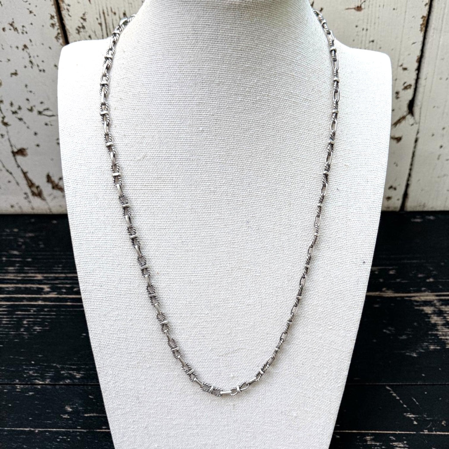 22" Navajo Handmade Heavy Sterling Silver Chain Necklace