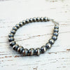 SPECIAL- 7mm Round Sterling Desert Pearl Clasp Bracelet-7.5" & 8"