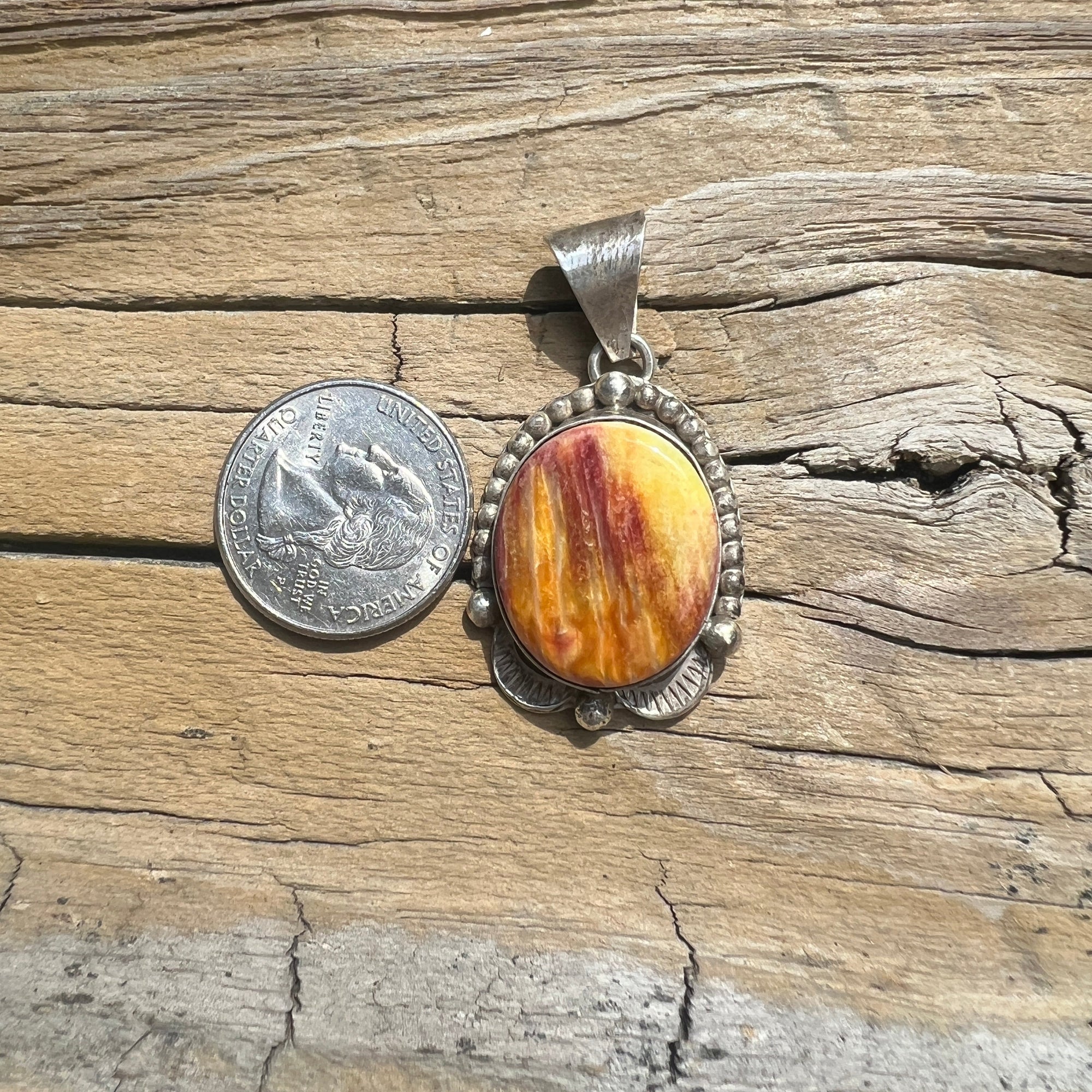 Tia Long “Sunset” Spiny Oyster Pendants — Sterling Silver