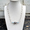 18" Handmade Sterling Hammered Chain w/ Golden Hills