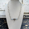 18" Handmade Sterling Hammered Chain w/ Golden Hills