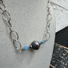 18" Handmade Sterling Hammered Chain w/ Golden Hills