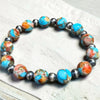 6" Orange Mohave Stretch Bracelet