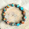 6" Orange Mohave Stretch Bracelet