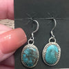 Native Made Sterling Silver & Kingman Turquoise Oval Dangle Earrings – By Ernest Hawthorne