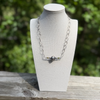 18" Handmade Sterling Hammered Chain w/ Sonoran Gold