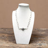18" Handmade Sterling Hammered Chain w/ Sonoran Gold