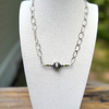 18" Handmade Sterling Hammered Chain w/ Sonoran Gold