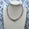 14" Cotton Candy Choker w/ 3-12mm Sterling Pearls