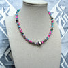 14" Cotton Candy Choker w/ 3-12mm Sterling Pearls