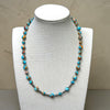 18" Orange Mohave Necklace w/ 3-4mm Sterling Pearls