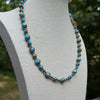 18" Orange Mohave Necklace w/ 3-4mm Sterling Pearls
