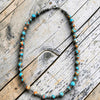 18" Orange Mohave Necklace w/ 3-4mm Sterling Pearls