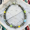 7" Sonoran, Golden Hills, & Palomino Clasp Bracelet w/3-6mm Sterling Beads