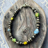 7" Sonoran, Golden Hills, & Palomino Clasp Bracelet w/3-6mm Sterling Beads