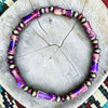 6.25" Stretch Purple Sea Sediment & Lepidolite Bracele
