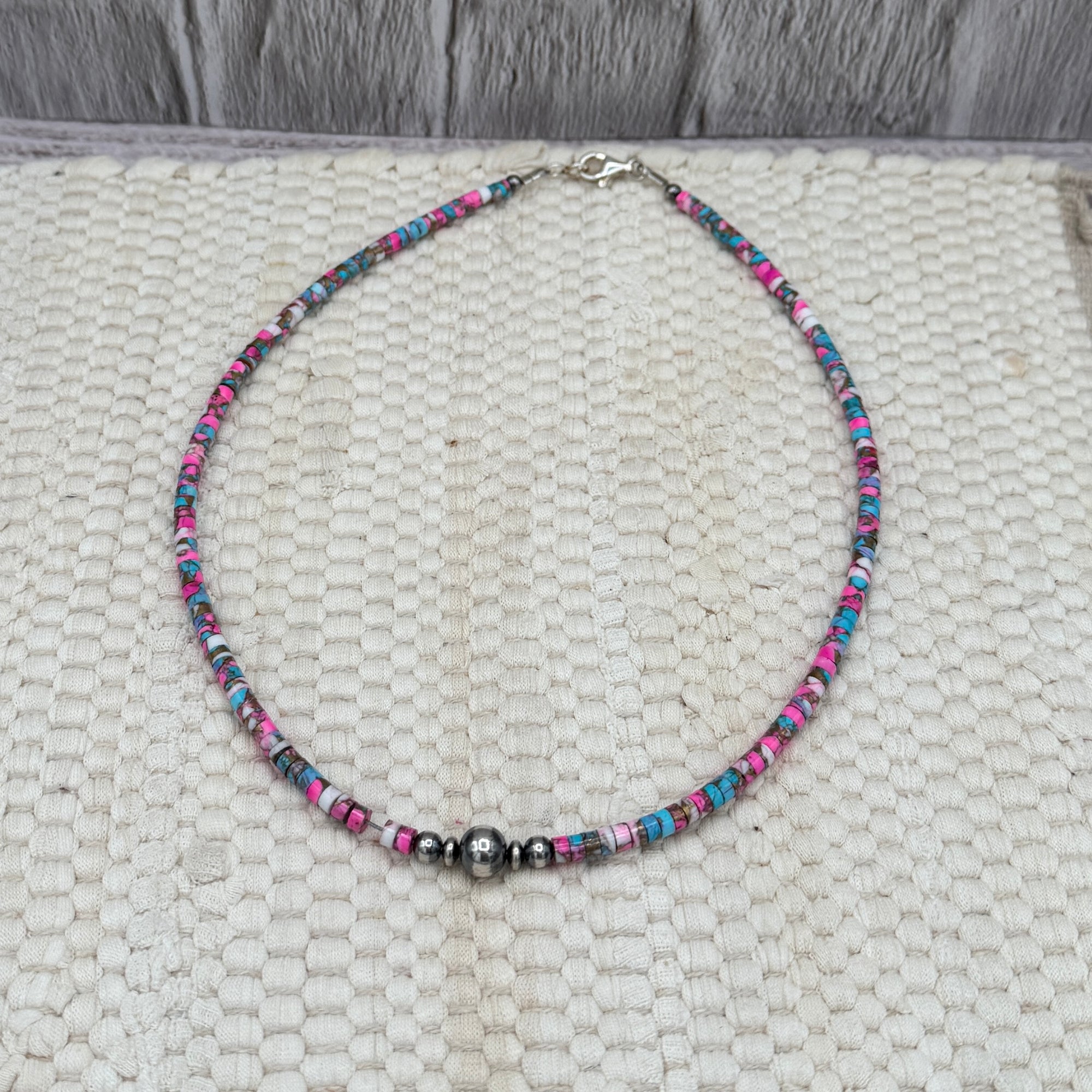 Cotton Candy Heishi & 4-6MM Desert Pearls-18"