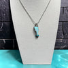 Aurora Opal Lightning Bolt Pendant with Kingman Turquoise Accents