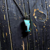 Aurora Opal Lightning Bolt Pendant with Kingman Turquoise Accents