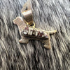 Navajo Handmade Inlay Dog Pendant