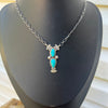 Double Kingman Turquoise Necklaces — Sterling Silver- Navajo Betone