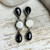 Vintage Manygoats Onyx & Mother of Pearl Drop Earrings