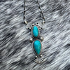 Double Kingman Turquoise Necklaces — Sterling Silver- Navajo Betone