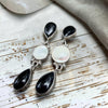 Vintage Manygoats Onyx & Mother of Pearl Drop Earrings