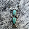 Double Kingman Turquoise Necklaces — Sterling Silver- Navajo Betone
