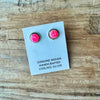 XL Hot Pink Fire Opal Studs — Native Made Sterling (1/2")