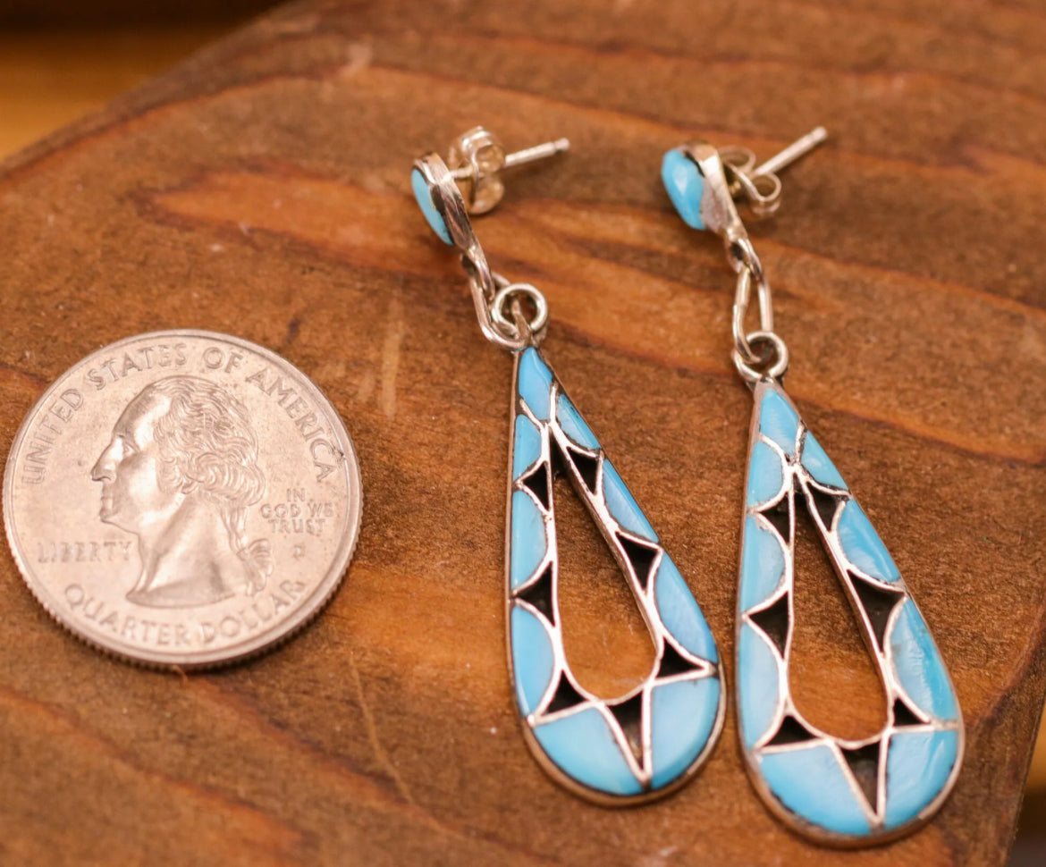 Zuni Inlay Dangles by A. Bowakady