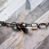 Handmade Textured Paperclip Chain Bracelet – 7" Oxidized Sterling Silver