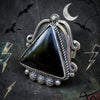 Statement Triangle Black Onyx Ring-5.5