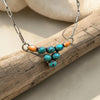 Sterling Silver Longhorn Necklace – Red River Turquoise & Spiny Oyster