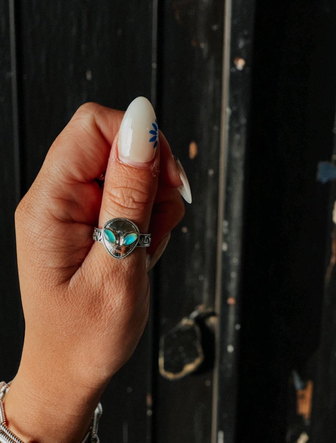 Weirdos Faceted Sky Neon Fire Opal Ring