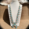 XL Petrina Pinto Kingman Turquoise Squash Blossom Necklace