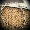 Handmade Textured Paperclip Chain Bracelet – 7" Oxidized Sterling Silver