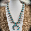 XL Petrina Pinto Kingman Turquoise Squash Blossom Necklace