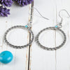Sleeping Beauty Turquoise Twisted Hoop Dangles — Native Made Sterling