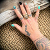 Vintage Navajo Silver Eagle Ring with Gold Fill By Silver Ray-11.5