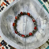 6.5" Orange Spiny Bracelet w/ 5mm Pearls & 6mm Saucers