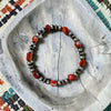 6.5" Orange Spiny Bracelet w/ 5mm Pearls & 6mm Saucers